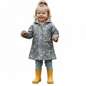 Rachel Zoe Children's Patterned Green Forest Raincoat Preschooler Girl Size 4